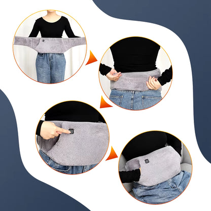 Electric Heating Abdomen Belt Adjustable Waist Heated Therapy for Menstrual Cramp Lumbar Pain Relief Uterus Hand Warmer Winter