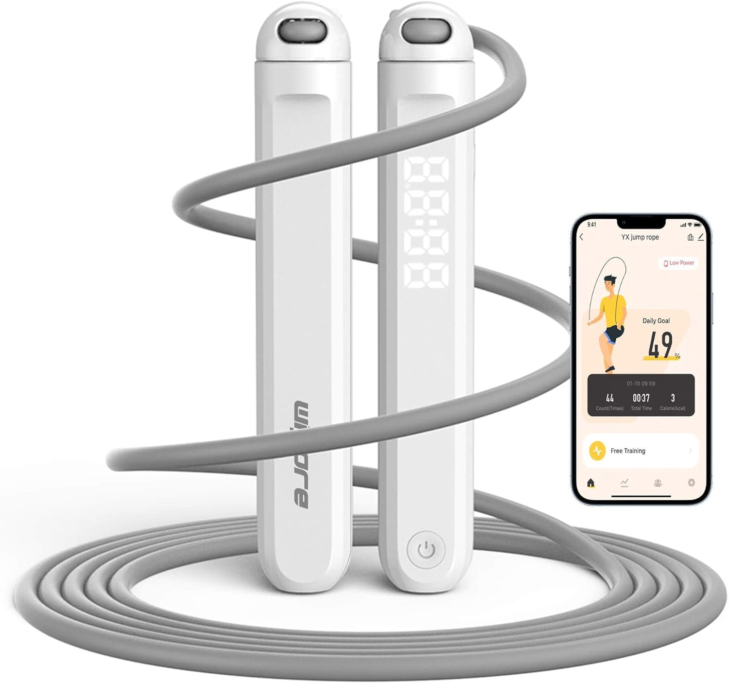 Tangle-Free Rapid Speed Jump Rope with Counter and App for Fitness - Ideal for Home Workouts for Adults and Kids