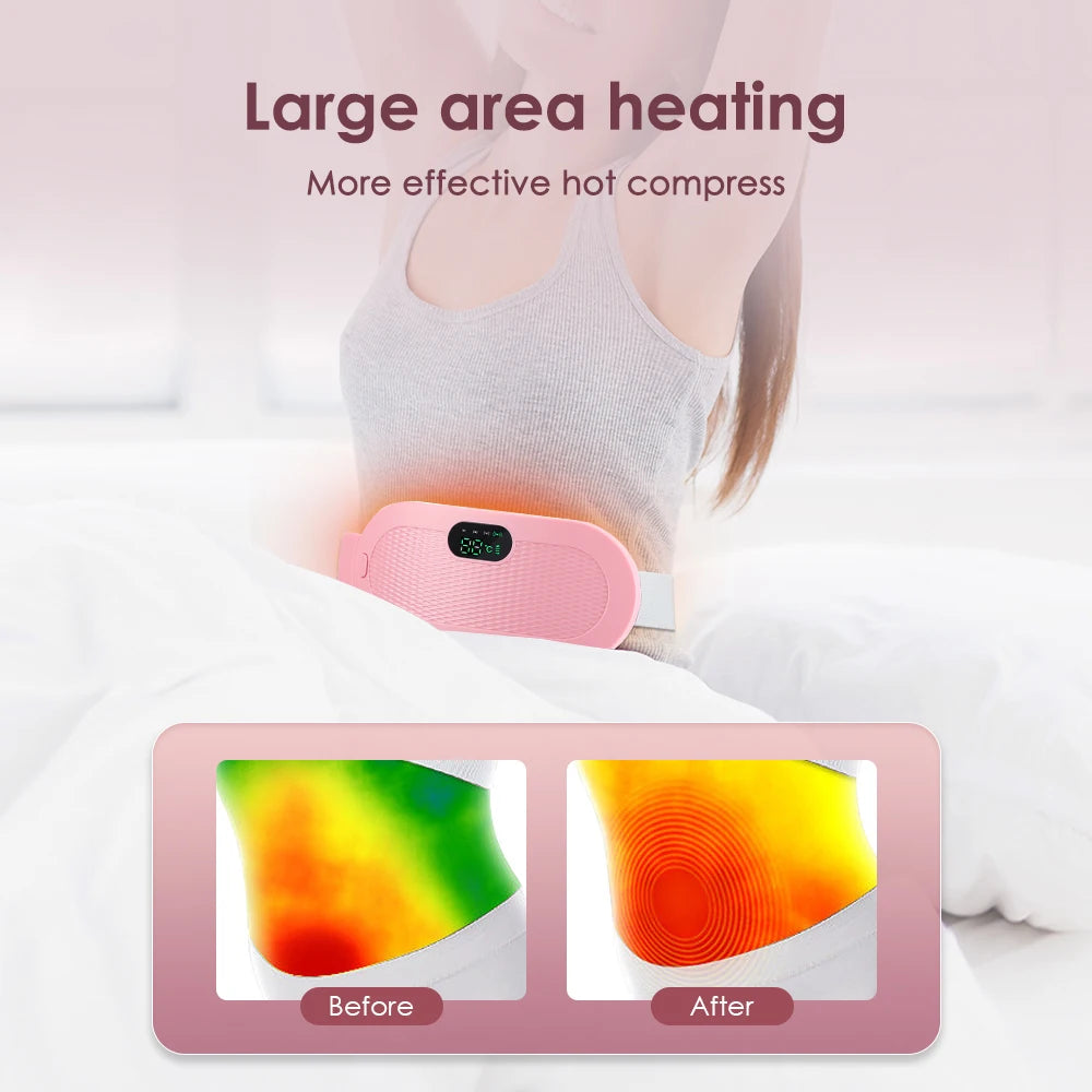 Menstrual Heating Pad for Women Cramps Period Pain Relief Device Vibration Abdomen Waist Massager Physiotherapy Warm Palace Belt