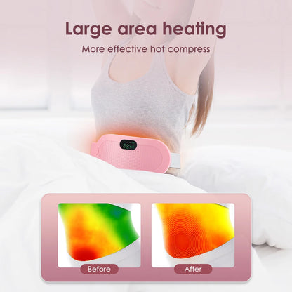 Menstrual Heating Pad for Women Cramps Period Pain Relief Device Vibration Abdomen Waist Massager Physiotherapy Warm Palace Belt