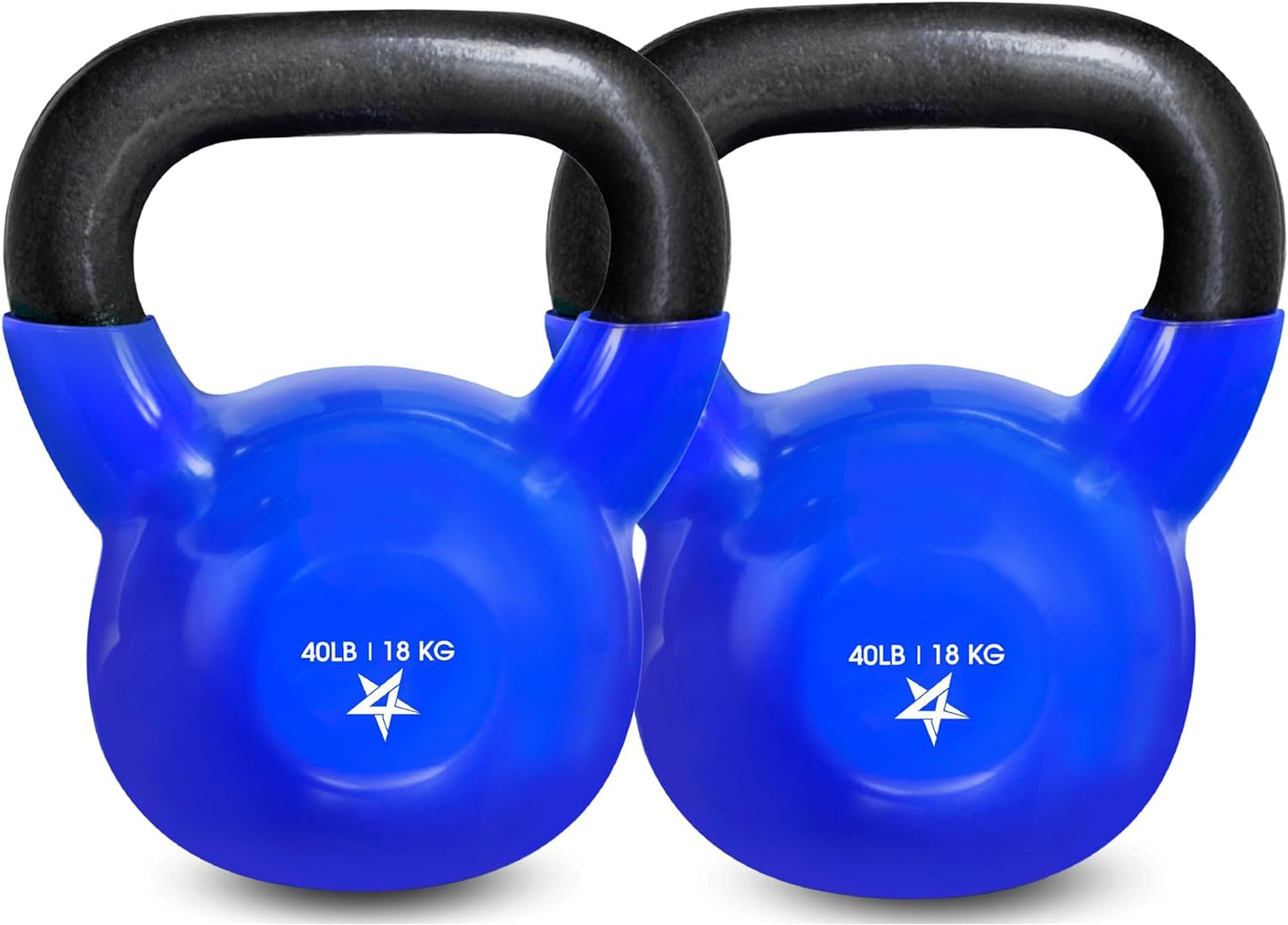 Yes4All Vinyl Coated Cast Iron Kettlebells (5-65 lbs) for Strength Training and Full Body Workouts