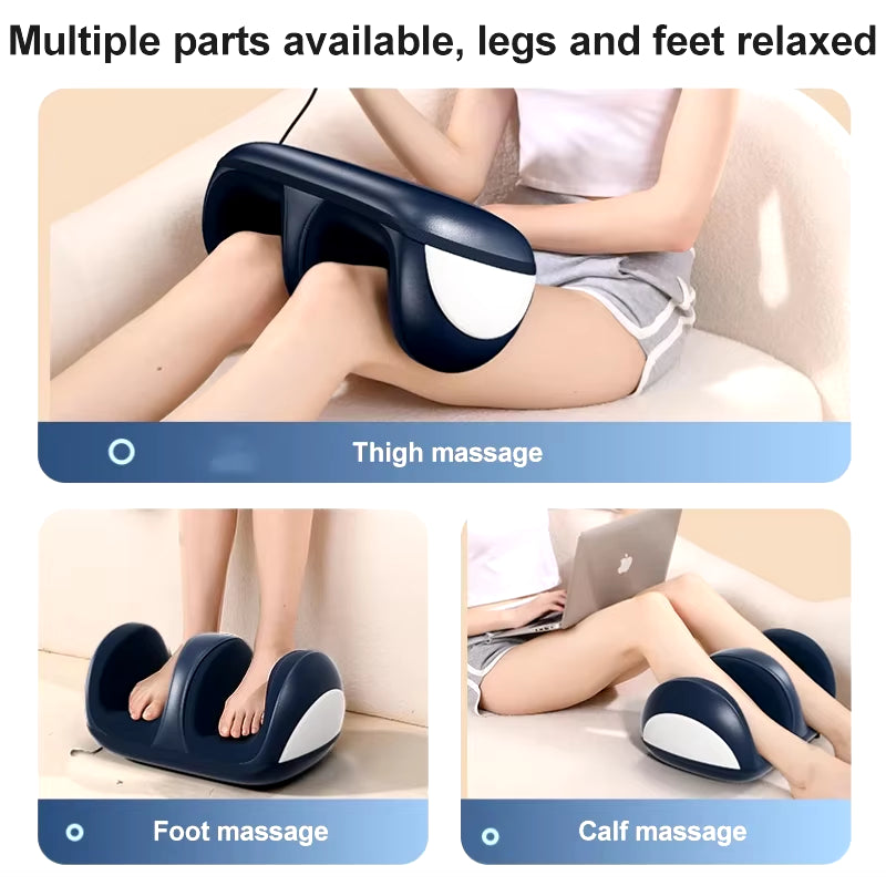 Super Big Electric Foot Leg Massager Deep Tissue Shiatsu Kneading Relax Heated Roller Calf Relieve Stress Care Foot Machine Tool