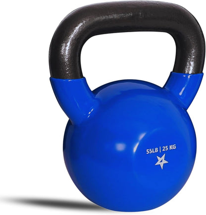 Yes4All Vinyl Coated Cast Iron Kettlebells (5-65 lbs) for Strength Training and Full Body Workouts