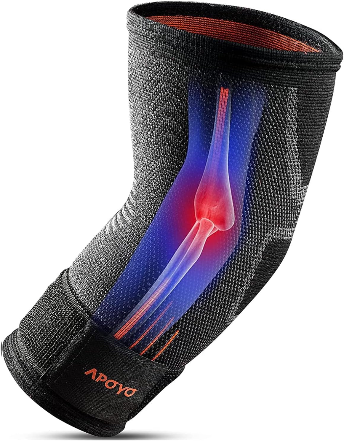 APOYO Elbow Brace for Tendonitis and Tennis Elbow - Compression Sleeve for Arthritis Relief and Joint Pain Reduction during Fitness Activities (Large)