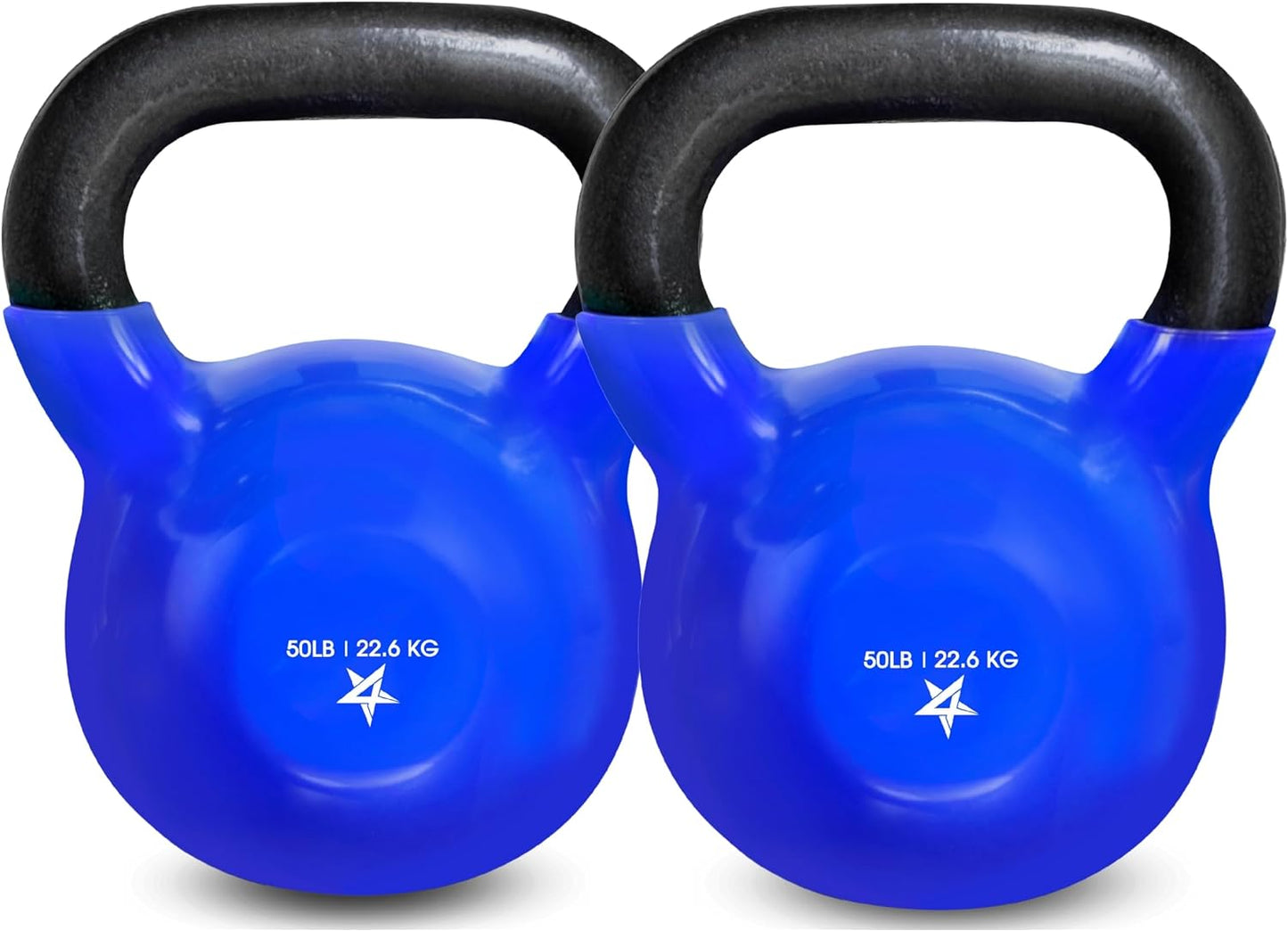 Yes4All Vinyl Coated Cast Iron Kettlebells (5-65 lbs) for Strength Training and Full Body Workouts