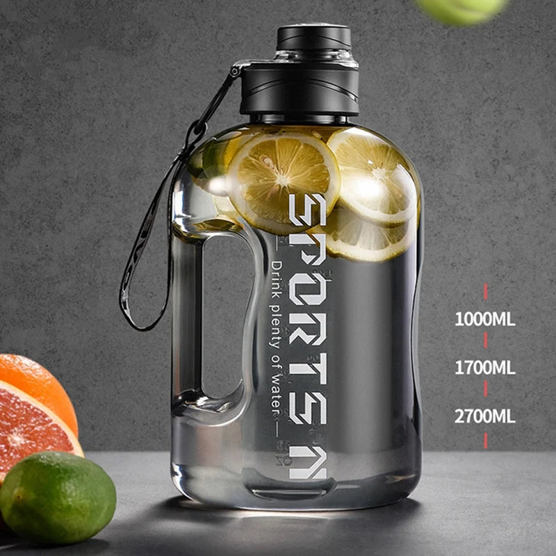 1.7L/2.7L Sports Water Bottle Gym Cycling Cup Portable Large Capacity Water Bottle for Fitness Camping Men Water Kettle