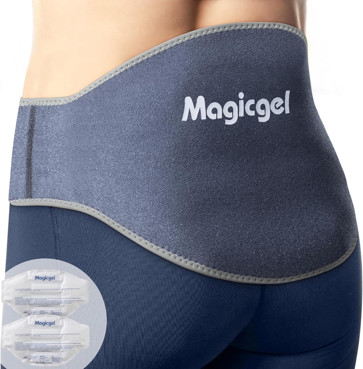 Reusable Magic Gel Ice Pack for Back Pain Relief | 2-Pack Lower Back Wrap for Hot or Cold Therapy | Effective Relief for Lumbar, Sciatic Nerve, Herniated Discs, and Tailbone Pain