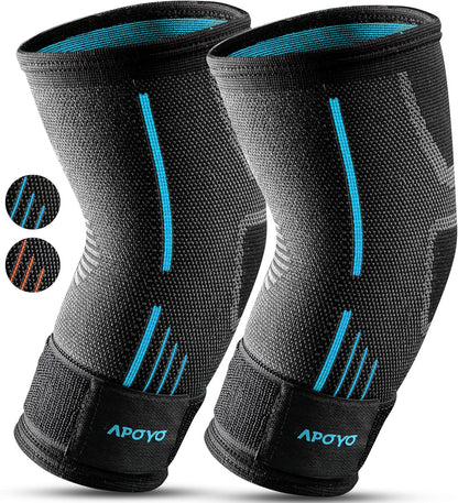 APOYO Elbow Brace for Tendonitis and Tennis Elbow - Compression Sleeve for Arthritis Relief and Joint Pain Reduction during Fitness Activities (Large)