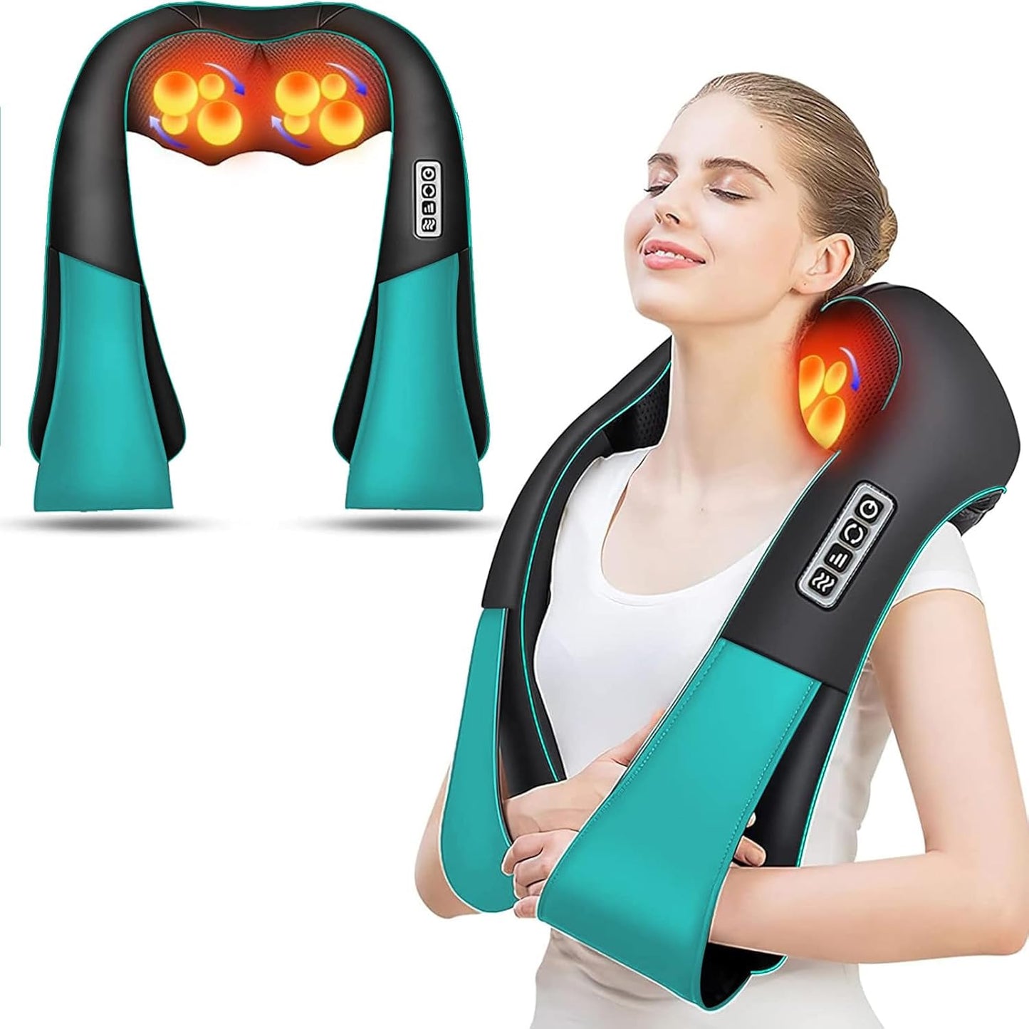 AERLANG Shiatsu Deep Tissue Back and Neck Massager with Heat - Electric 4D Massage Pillow for Father's Day Gifts from Daughter (Non-Cordless)