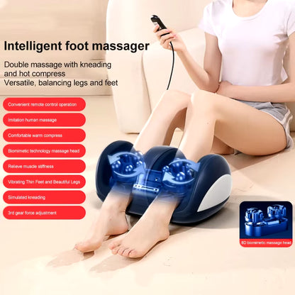 Super Big Electric Foot Leg Massager Deep Tissue Shiatsu Kneading Relax Heated Roller Calf Relieve Stress Care Foot Machine Tool