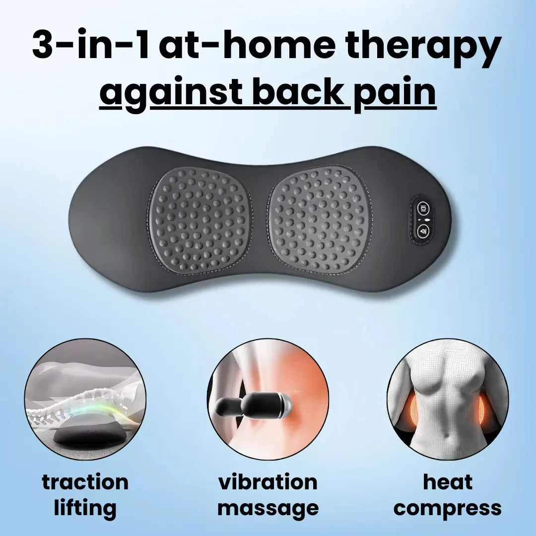 Soothe-3-In-1 Back Massager Waist Pillow Bed Sleeping Waist Protection Pad Electric Massage Lying Flat Waist Pain Waist Massager