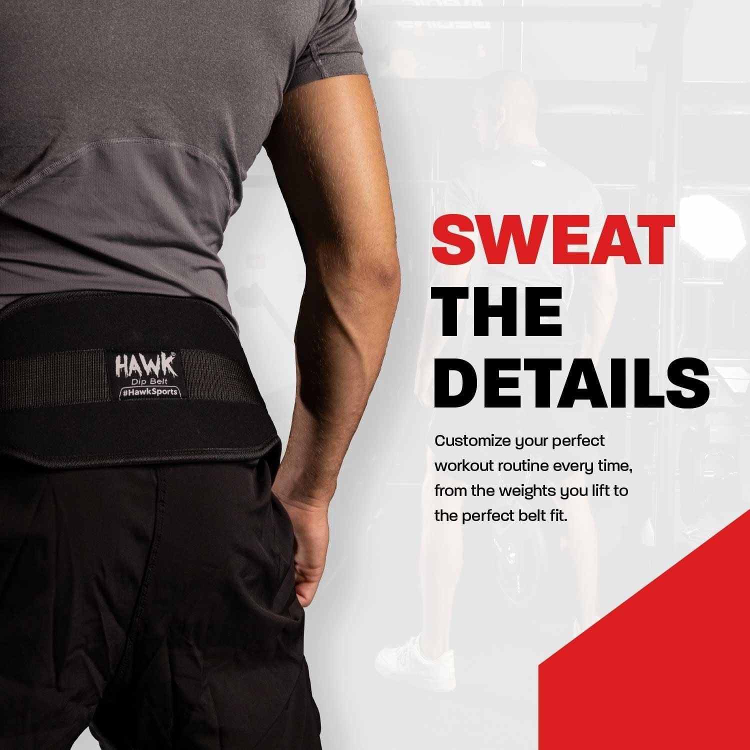 Hawk Sports Padded Dip Belt with Steel Chain and Carabiners for Bodyweight Exercises, Supports Up to 300 lbs of Weights