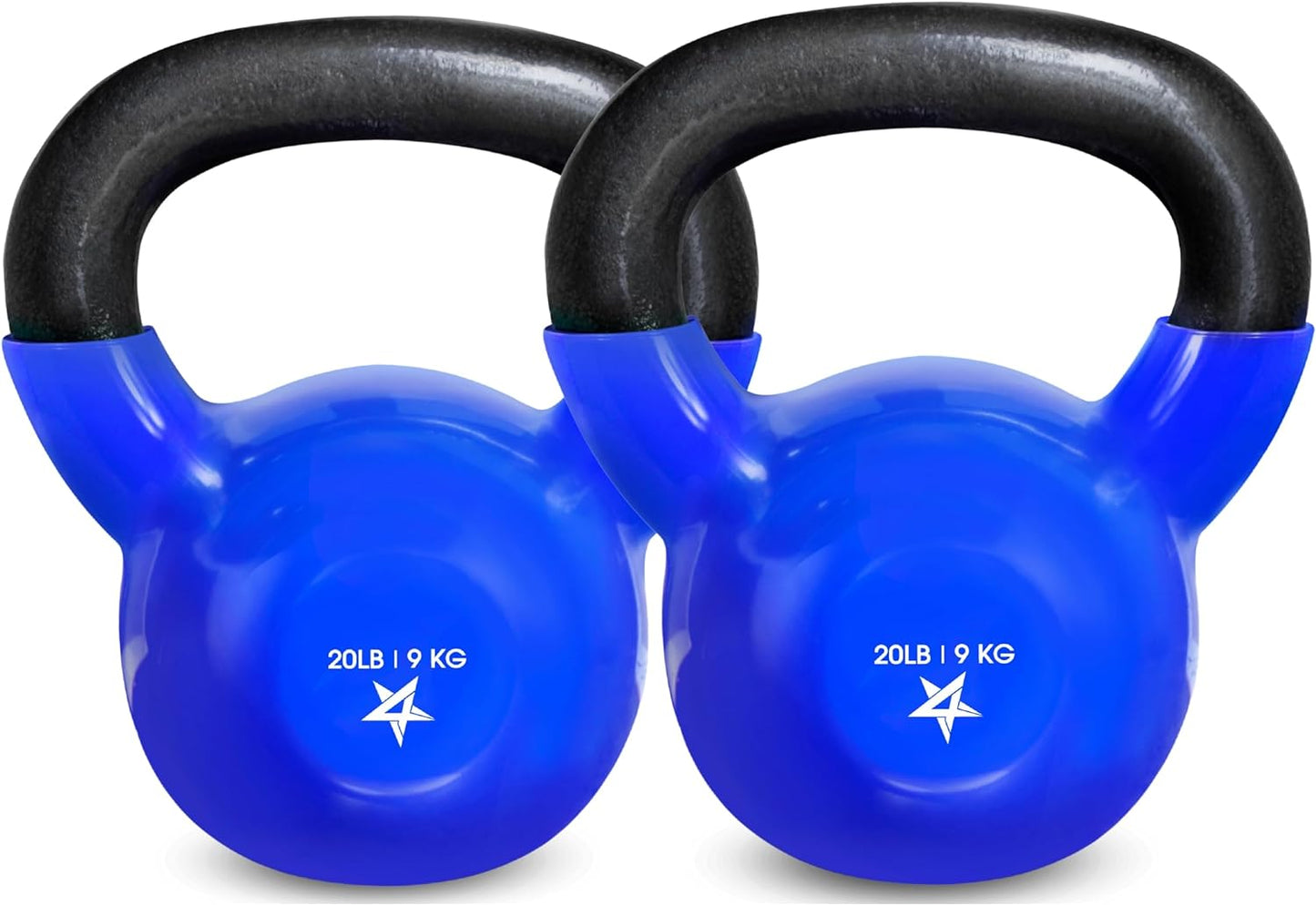 Yes4All Vinyl Coated Cast Iron Kettlebells (5-65 lbs) for Strength Training and Full Body Workouts