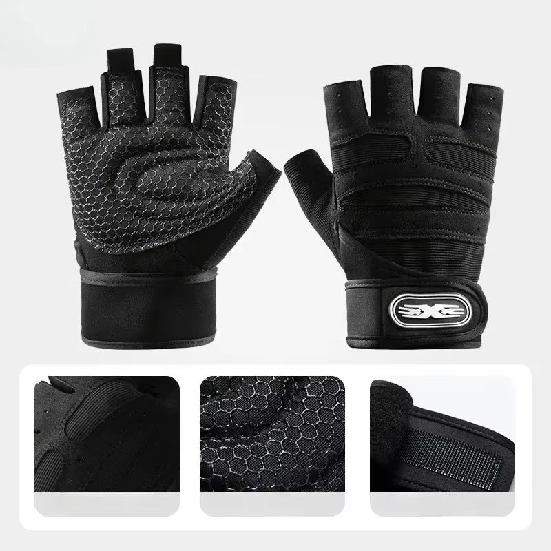 Gym Gloves Fitness Weight Lifting Wristband Gloves for Men Women Body Building Training Sports Exercise Cycling Glove Shockproof