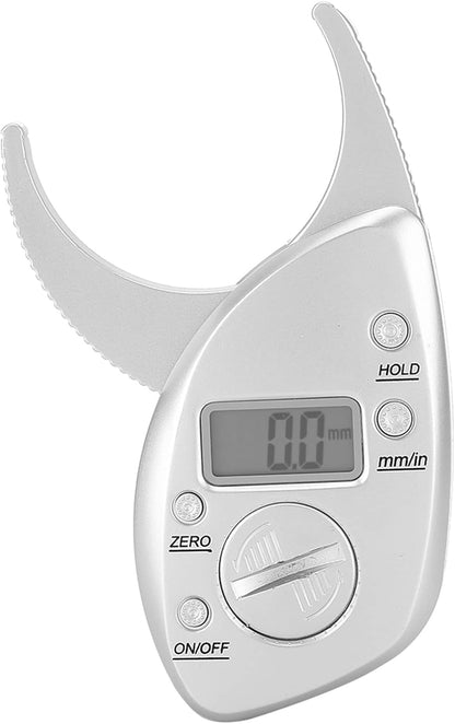 Portable Digital Body Fat Caliper with LCD Display - Handheld Skin Fat Measurement Tool for Home Use